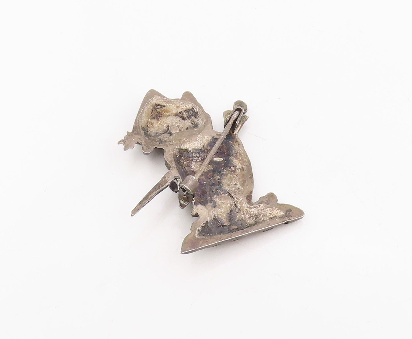925 Sterling Silver Vintage Brooch Pin Antique Hummel Boy & Girl Figure  BP12242