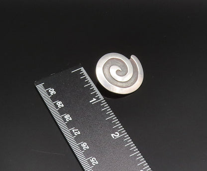 DESIGNER 925 Sterling Silver Vintage Carved Spiral Dome Drop Earrings EG11821