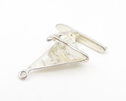 925 Sterling Silver  Vintage Shiny Petite Sail Boat Motif Drop Pendant  PT9041