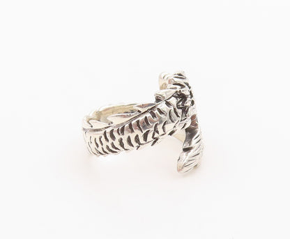 925 Sterling Silver Vintage Ring Modernist Chinese Dragon Wrap  Sz 5.5  RG36298