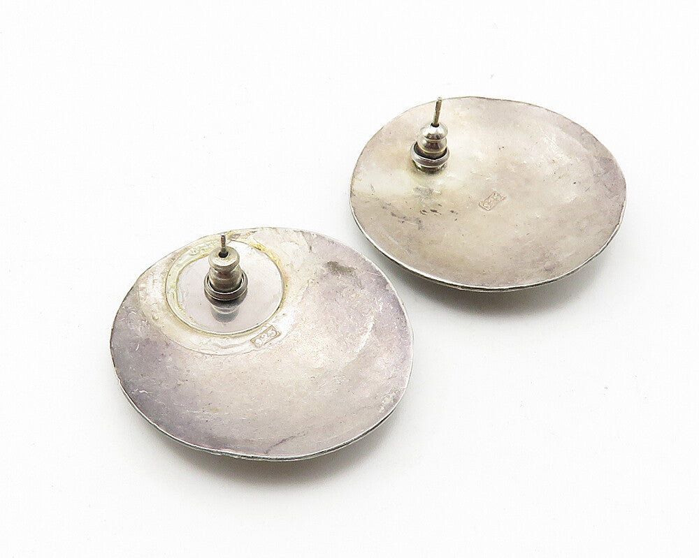 BALI 925 Sterling Silver  Vintage Mother Of Pearl Button Drop Earrings  EG5655