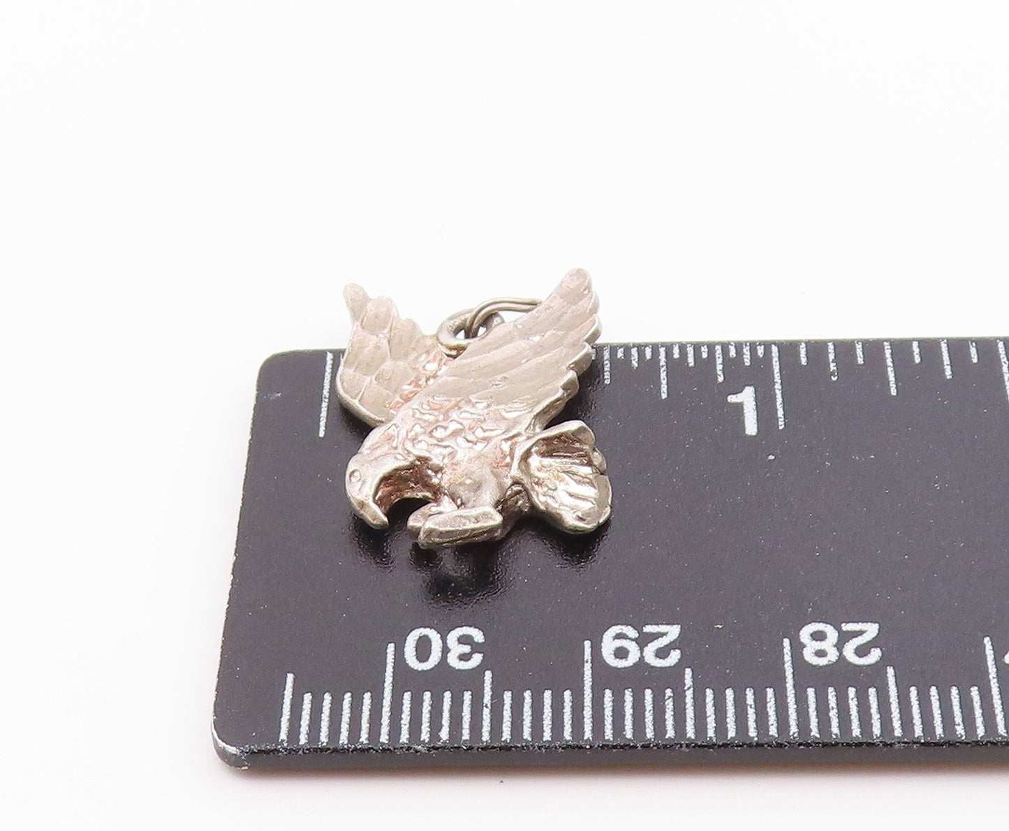 925 Sterling Silver  Vintage Shiny Flying Eagle Petite Drop Pendant  PT17952