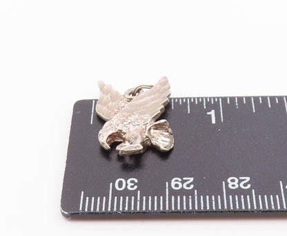 925 Sterling Silver  Vintage Shiny Flying Eagle Petite Drop Pendant  PT17952