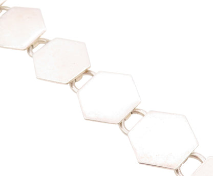 925 Sterling Silver Vintage Bracelet Minimalist Honeycomb Design Cutout  BT11308