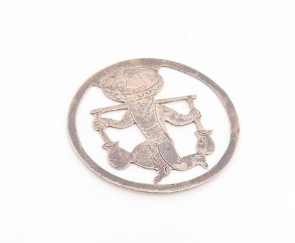 925 Sterling Silver Vintage Bookmark AE HEART MEXICO Water Carrier Motif  TR4228