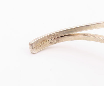 925 Sterling Silver Vintage Bracelet Oval Enameled Landscape Cuff  BT10784