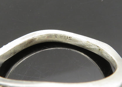 925 Sterling Silver  Vintage Shiny Pointed Design Band Ring Sz 7  RG22175