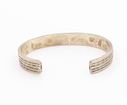 925 Sterling Silver Vintage Bracelet NAVAJO ZUNI Mother Of Pearls Cuff  BT11294
