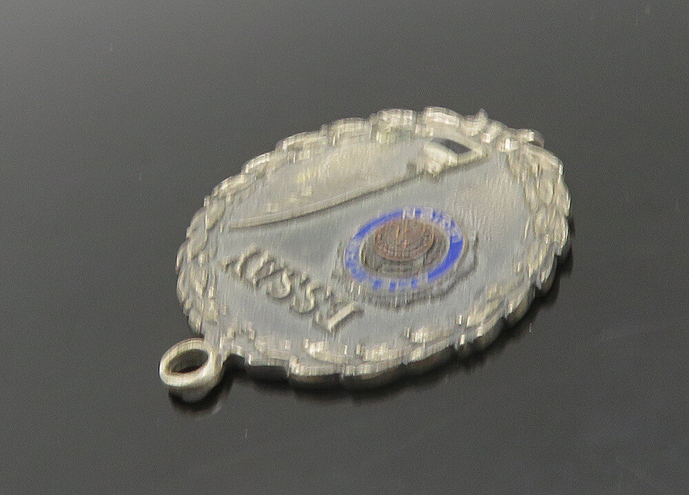 925 Sterling Silver  Vintage Antique American Legion Enamel Pendant  PT16324