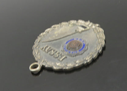 925 Sterling Silver  Vintage Antique American Legion Enamel Pendant  PT16324