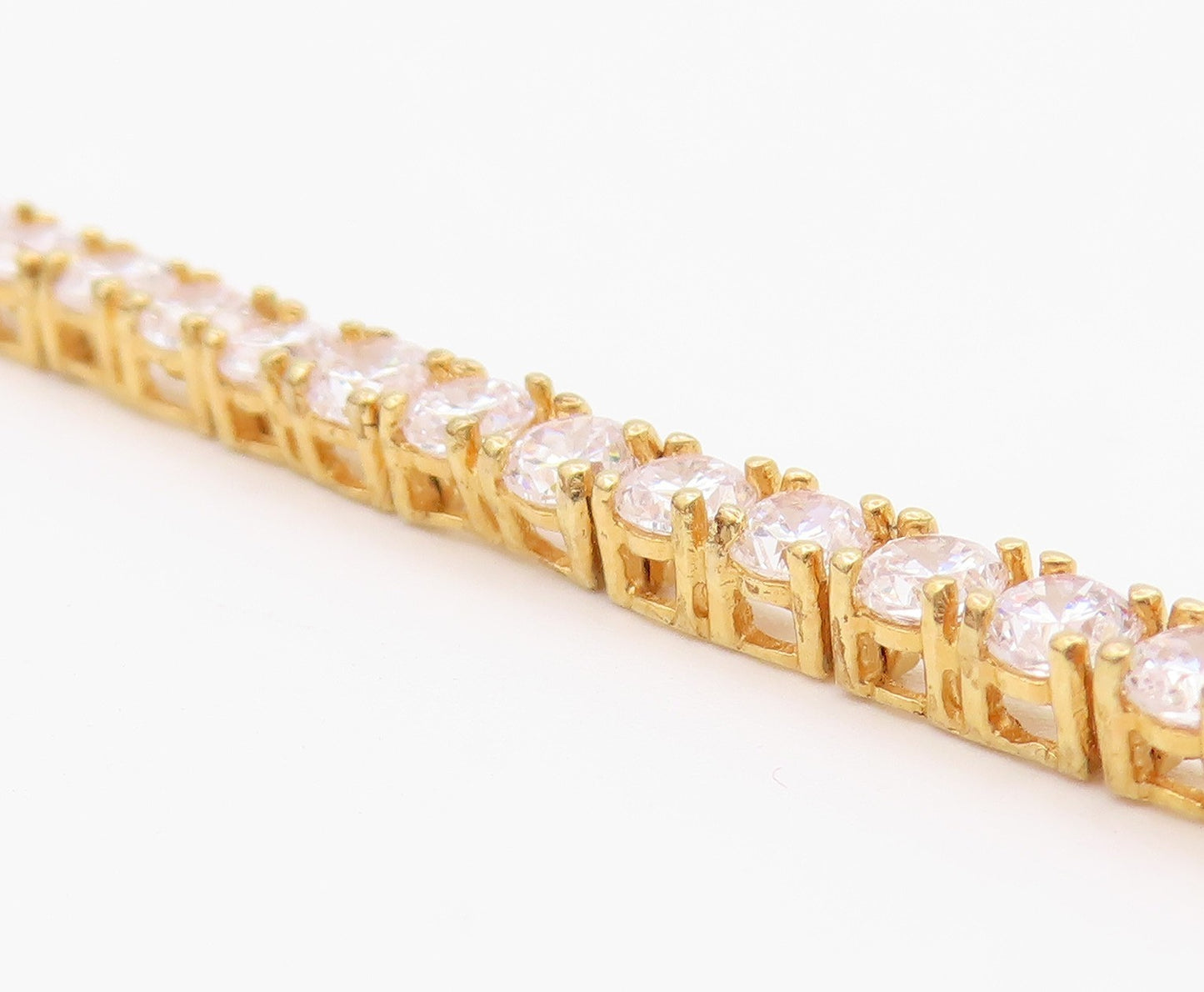 ROSS SIMON 925 Silver  Cubic Zirconia Shiny Gold Plated Tennis Bracelet BT5572