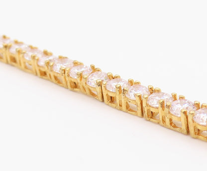 ROSS SIMON 925 Silver  Cubic Zirconia Shiny Gold Plated Tennis Bracelet BT5572