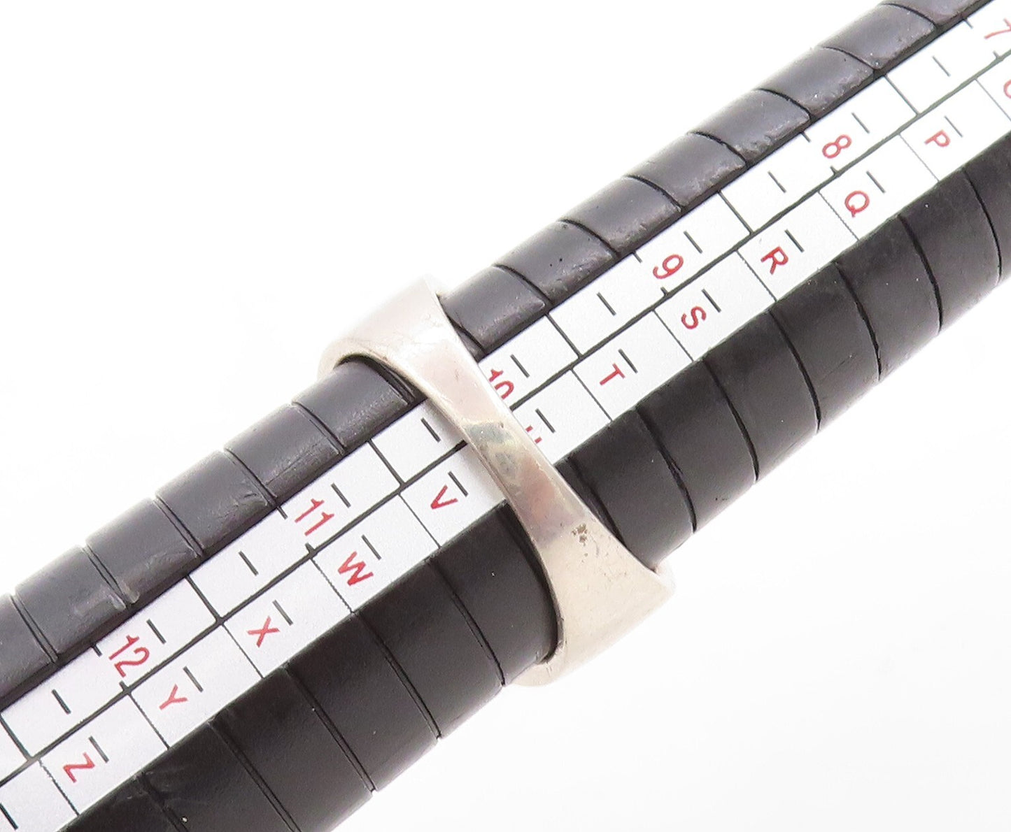 925 Sterling Silver Vintage Ring Brutalist Square Cutout CZ Inlay Sz 10  RG31330