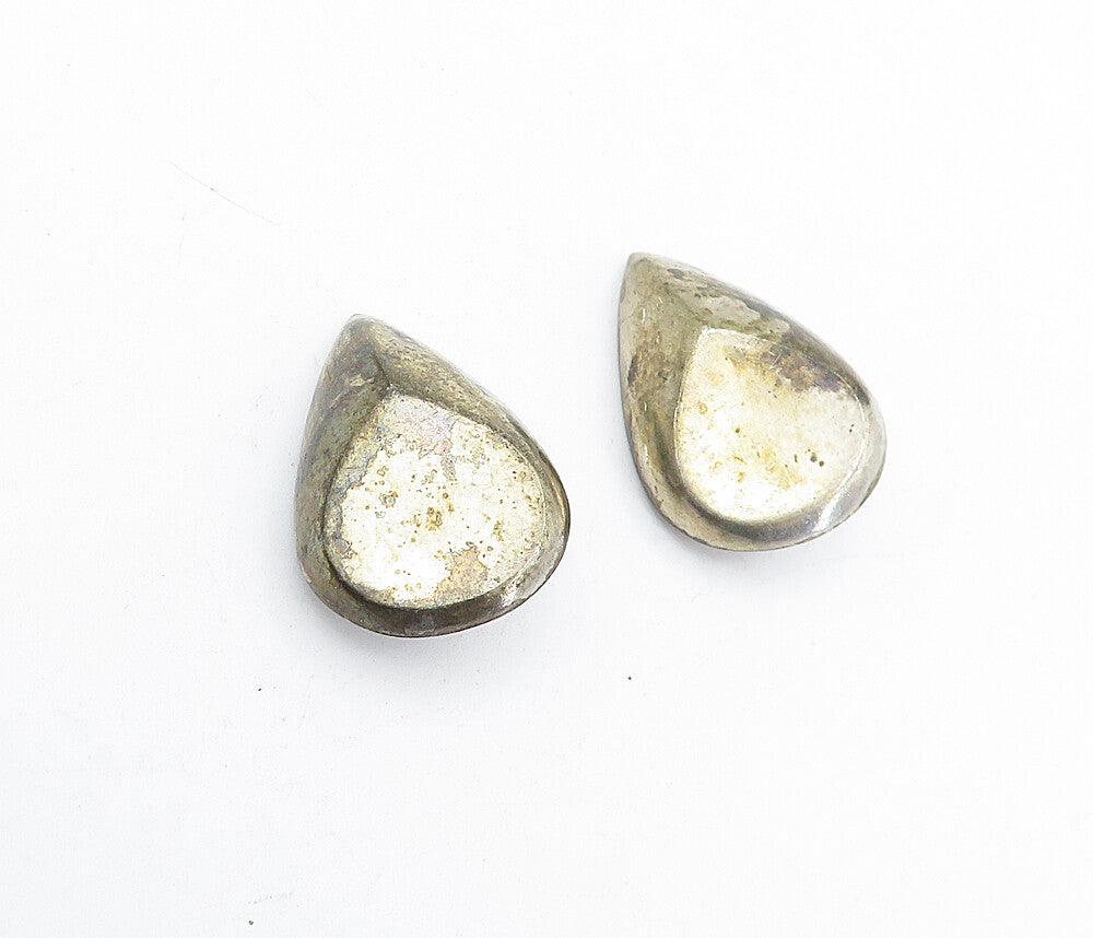 925 Sterling Silver  Vintage Dark Tone Tear Drop Non Pierce Earrings  EG2263