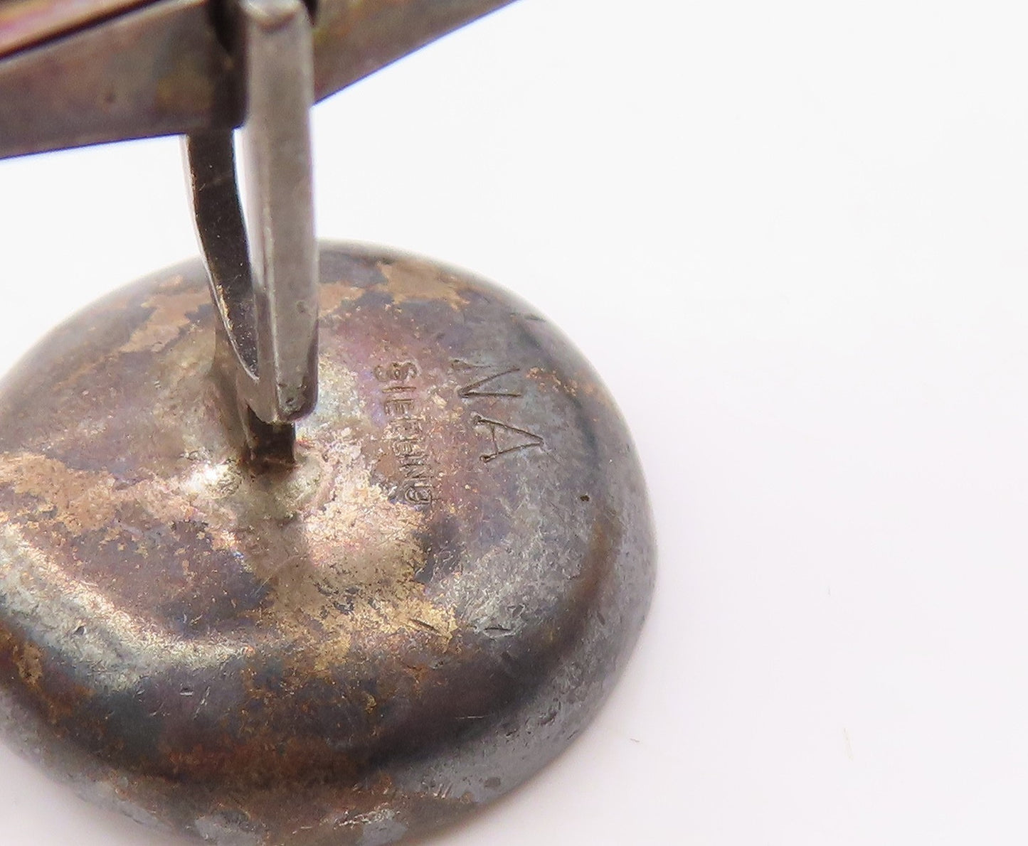 DESIGNER 925 Sterling Silver  Vintage Oxidized Round Cufflinks  TR2973