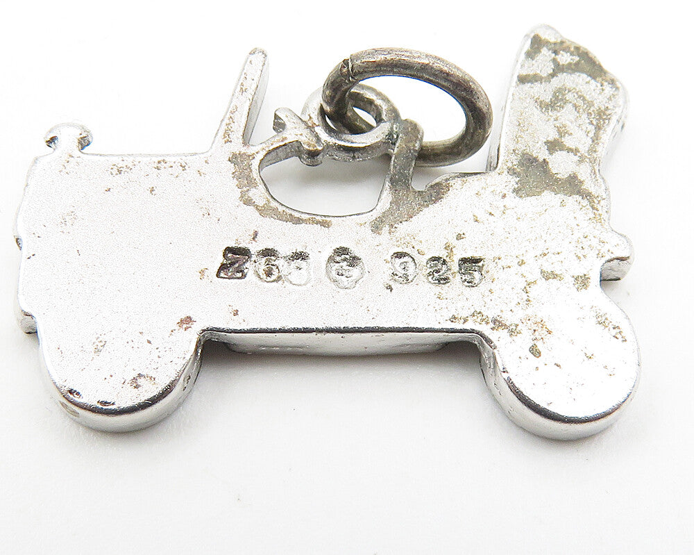 925 Sterling Silver  Vintage Dark Tone Old Fashioned Car Motif Pendant  PT8409