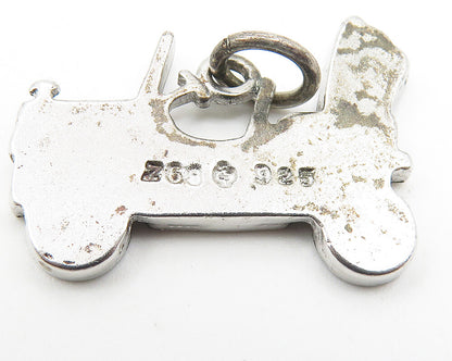 925 Sterling Silver  Vintage Dark Tone Old Fashioned Car Motif Pendant  PT8409