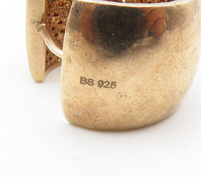 925  Silver  Vintage Genuine Diamonds Rose Gold Plated Hoop Earrings  EG7903