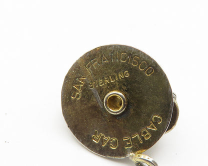 925 Sterling Silver  Vintage San Francisco Cable Car Trolley Pendant  PT8154