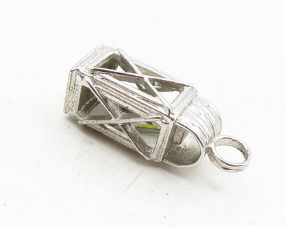 925 Sterling Silver  Vintage Petite Figure In Booth Cage Drop Pendant  PT7359
