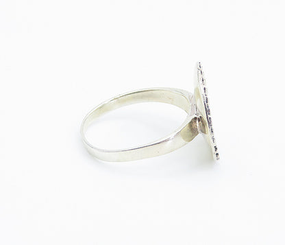 925 Sterling Silver  Om Spiritual Symbol Polished Cocktail Ring Sz 8.5  RG8477
