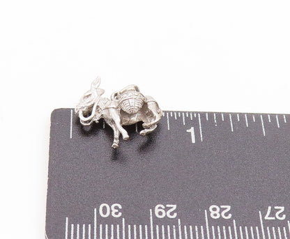 925 Sterling Silver Vintage Pendant 3D Donkey Carrying Baskets Charm  PT25114