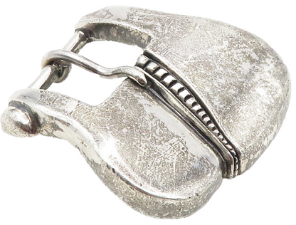 925 Sterling Silver  Vintage Shiny Chiseled Design Belt Buckle  TR1655