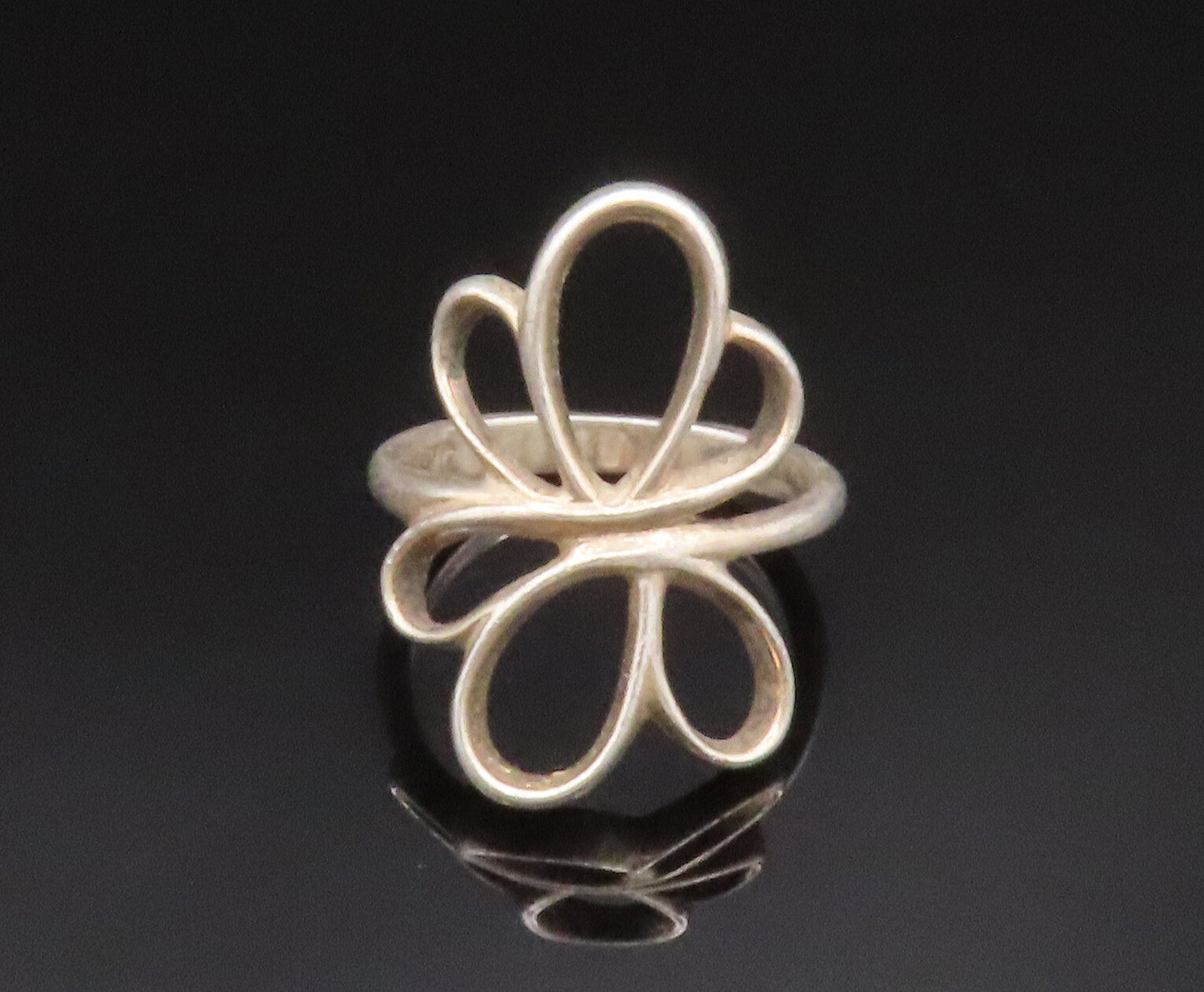 925 Sterling Silver  Vintage Open Twisted Butterfly Motif Ring Sz 6.5  RG25040