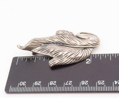 925 Sterling Silver Vintage Brooch Pin NAPIER Minimalist Etched Leaf  BP12335