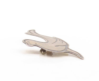925 Sterling Silver Vintage Brooch Pin MEXICO Solid Cutout Sea Cat  BP11310