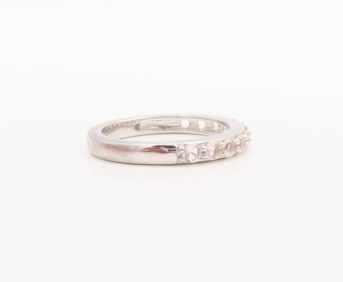 925 Sterling Silver Vintage Ring Minimalist Two Tone CZ Stackable  Sz 7  RG29470