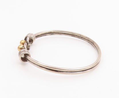 18K Gold & 925 Sterling Silver Vintage Bracelet TIFFANY & CO Bangle  BT11939