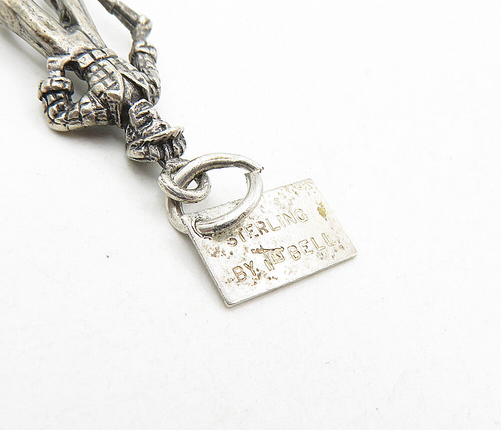 POST BELL TRADING 925 Silver  Vintage Oxidized Man With Shovel Pendant  PT6951