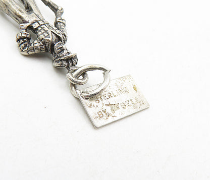 POST BELL TRADING 925 Silver  Vintage Oxidized Man With Shovel Pendant  PT6951