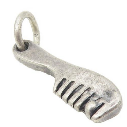 925 Sterling Silver  Vintage Petite Dark Tone Hair Comb Motif Pendant  PT9050