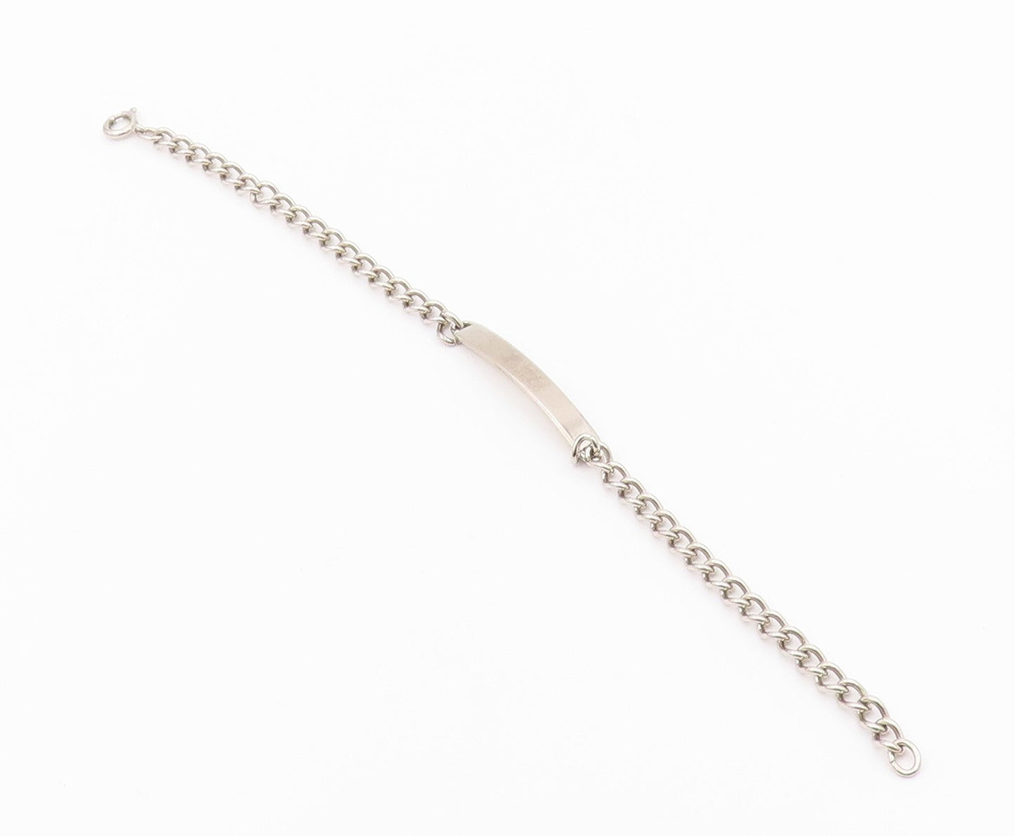 925 Sterling Silver  Shiny Petite Nette Etched Bar Chain Bracelet  BT4528