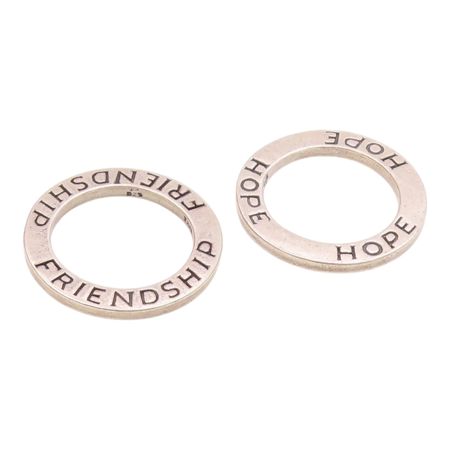 SILPADA 925 Silver  Vintage Hope & Friendship Stamped Circle Charms  TR2848