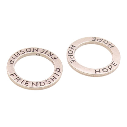 SILPADA 925 Silver  Vintage Hope & Friendship Stamped Circle Charms  TR2848
