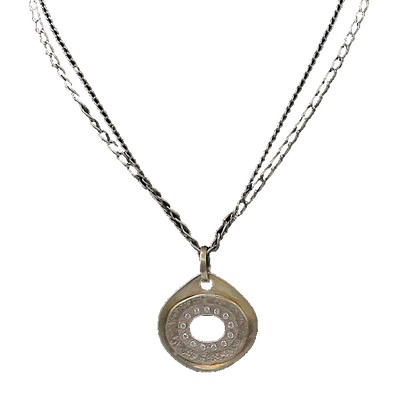 SILPADA 925 Silver  Vintage Cubic Zirconia Dark Tone Chain Necklace  NE3642