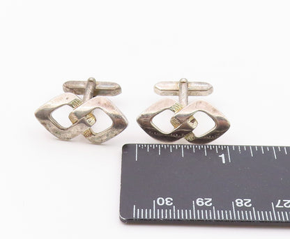 925 Sterling Silver  Vintage Shiny Open Infinity Loop Cuff Links  TR1641