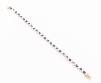 ROSS SIMON 925 Silver  Cubic Zirconia & Blue Topaz Chain Bracelet  BT5931