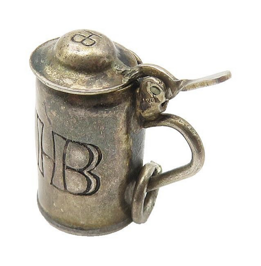KARO 925 Sterling Silver  Vintage Oxidized Tea Kettle Pendant  PT8521