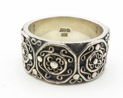 JANICE GIRARDI 925 Silver  Vintage Oxidized Swirl Band Ring Sz 7  RG11847