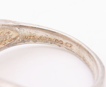 925 Sterling Silver Vintage Ring Teardrop Cut CZ Solitaire Band  Sz 7  RG34186