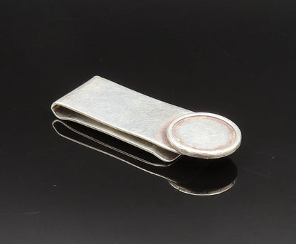 925 Sterling Silver  Vintage Minimalist Circle Accent Money Clip  TR3405
