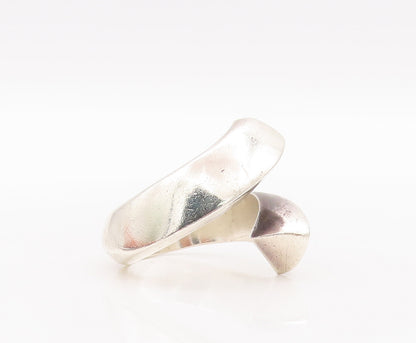 925 Sterling Silver Vintage Ring Designer Solid Cutout Bypass  Sz 9.5  RG28159