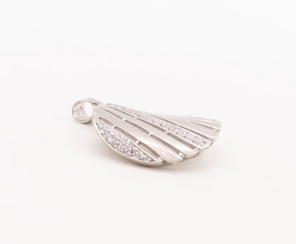 925 Sterling Silver Vintage Pendant Designer Cutout CZ Fence Effect  PT23150