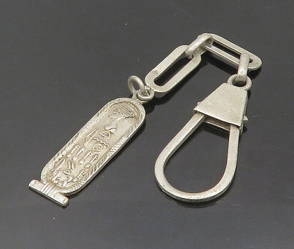 MIDDLE EAST 925 Sterling Silver Vintage Hieroglyphics Cartouche Key Chain TR2645