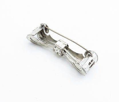 MONET 925 Sterling Silver  Vintage Shiny Modernist Bow Tie Brooch Pin  BP2422