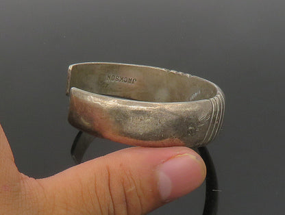 TOMMY JACKSON NAVAJO 925 Silver  Vintage Slanted Detail Cuff Bracelet  BT9297
